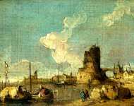 Imitator of Francesco Guardi - A Ruin Caprice (1)